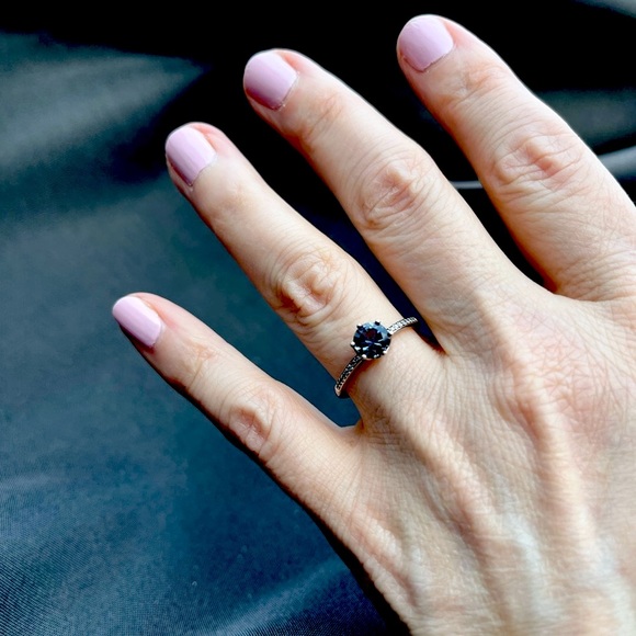 Pandora blue sparkling crown sterling silver size 56 automatic stamped pandora - Picture 3 of 7